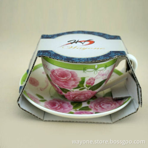 220cc Cup Saucer, Comes with 6 Cups and 6 Saucer in gift box, 2-set is Workable, Food Safe